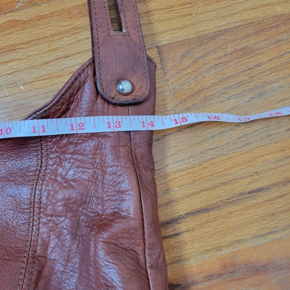 Vintage Brown Leather Shoulder Bag Purse Satchel - Picture 8 of 14